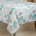 Saro Lifestyle SARO 6211.MN65S 65 in. Square Multi Color Tablecloth with Leaf Print 6211.MN65S